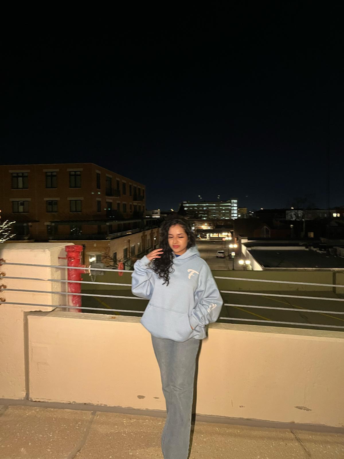 Light Blue "Faith" Hoodie - Stare At My Dreams As They Approach.